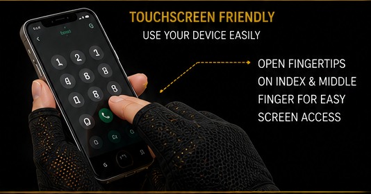 Comfort gloves used on a touchscreen device